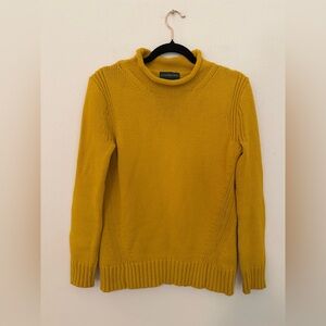 J. Crew Always Mustard Yellow Roll Neck Sweater Sz XS Preppy Spring Classic